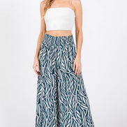 Smocked Waist Wide Leg Pants