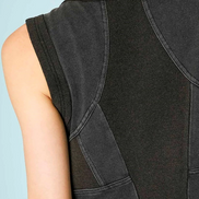 Mineral Wash Sleeveless Mini Dress (Charcoal)
