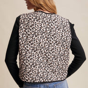 Leopard Print Quilted Vest