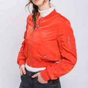 Bomber Jacket with Zipper Detail