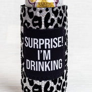 Peachy Keen Surprise! I'm Drinking Sequin Can Coolers For Slim Can