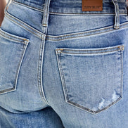 JUDY BLUE High Waisted w/ Destroy Crop Wide Leg