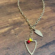 Two Charm Arrowhead Chain Link Necklace- Silver or Gold