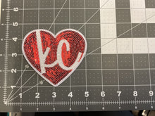 Load image into Gallery viewer, Sequin KC Script Heart Patch
