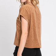 Terry Loose Fit Top with Front Pocket