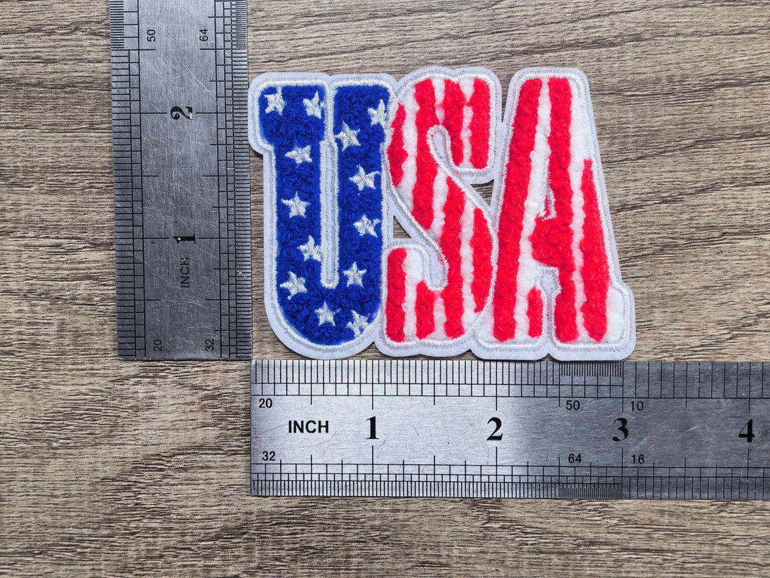 USA Stars & Stripes Chenille Patch (3 inch)
