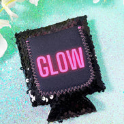 GLOW Black Sequin Can Cooler