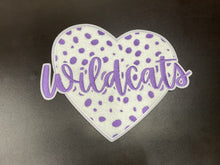Load image into Gallery viewer, Wildcats Polka Dot Heart Chenille Large Patch
