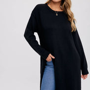 HIGH SLIT LONGLINE PULLOVER