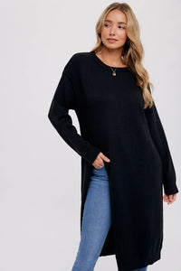 HIGH SLIT LONGLINE PULLOVER