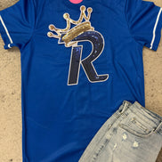 Smiley Royals Baseball Jersey with Sequin R