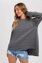 Load image into Gallery viewer, CREWNECK  SLOUCHY STRIPE TOP
