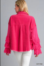 Load image into Gallery viewer, Corduroy Fringe Sweater Sleeve Jacket
