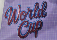 World Cup Script (red and blue) Sequin Patch (11 inch)