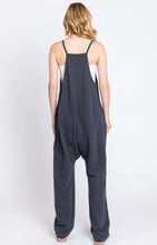 Load image into Gallery viewer, Terry Cloth jumpsuit with front patch pockets
