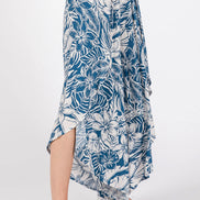 Overlap Front Split Thigh Pants (Blue)