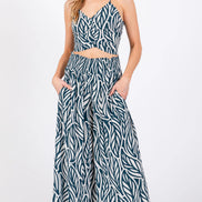 Smocked Waist Wide Leg Pants