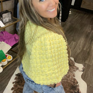 Textured Bubble Sleeve Top