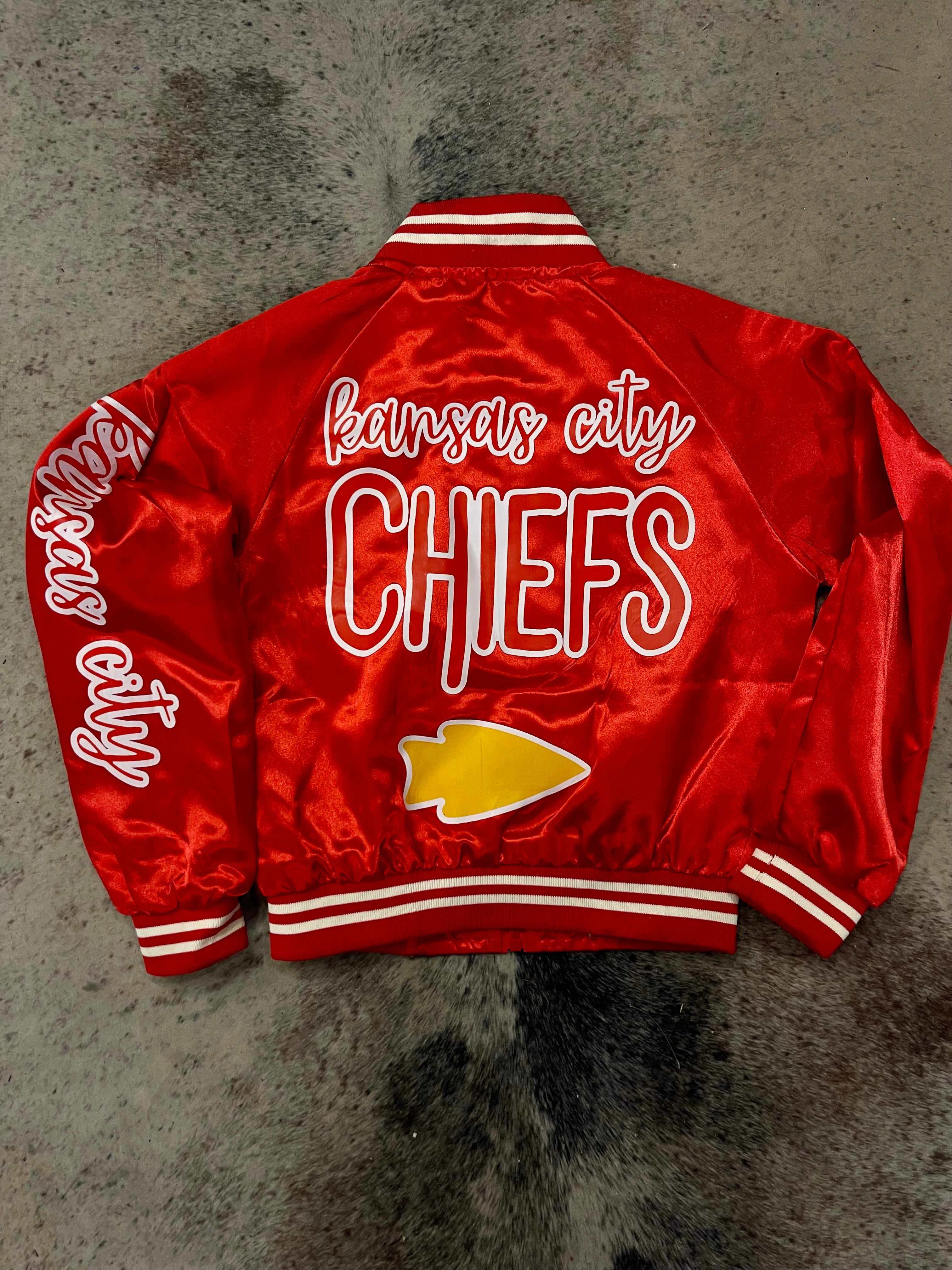 KIDS CHIEFS Satin Bomber Jacket