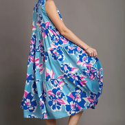 Floral Midi Maxi Dress (Blue)