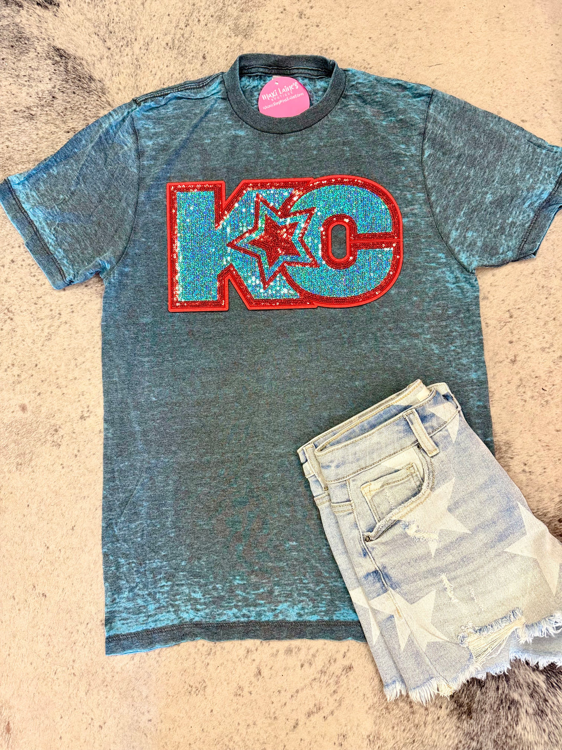 KC Current w/Star Burnout Tee w/Sequin Patch