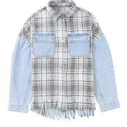 Plaid Patchwork Denim Jacket