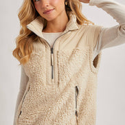 SHERPA CONTRAST HIGH STAND COLLAR VEST