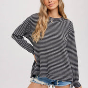 CREWNECK  SLOUCHY STRIPE TOP