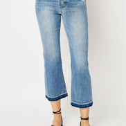 JUDY BLUE MidRise Release Hem Cropped Bootcut - PLUS