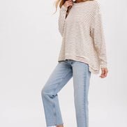 CREWNECK  SLOUCHY STRIPE TOP