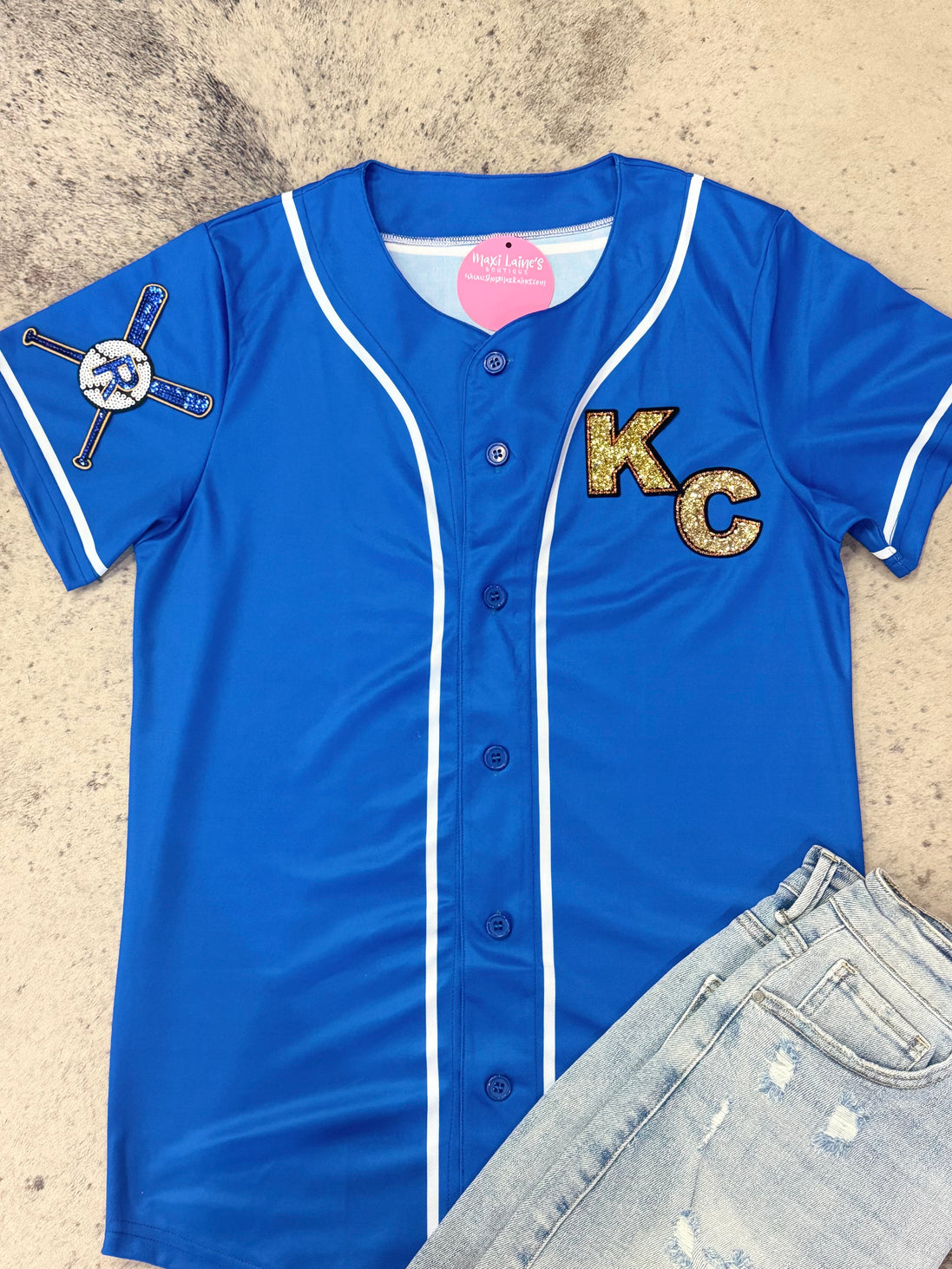 Royals Baseball Jersey w/Sequin Patches
