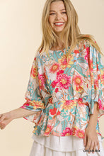 Load image into Gallery viewer, Kimono Sleeve Top w/Peplum Hem (Cream)
