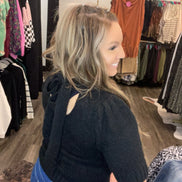 Short Sleeve Sweater with Mock Neck