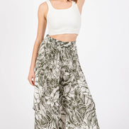 Overlap Front Split Thigh Pants (Green)