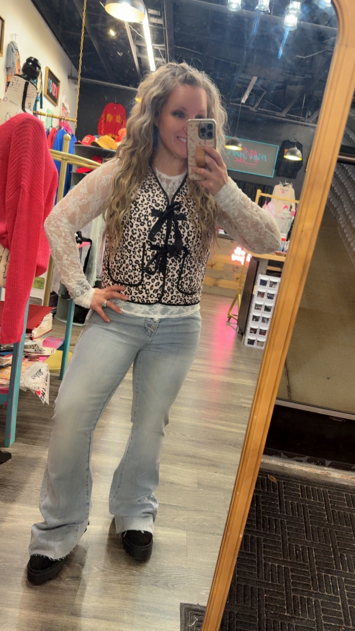 Leopard Print Quilted Vest