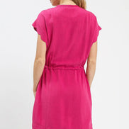 Scalloped Hem Linen Dress