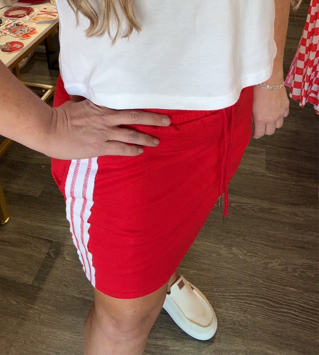 GAME DAY Knit Skort with Reverse Side Stitching