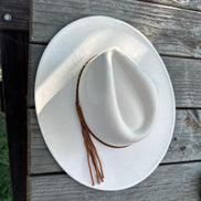 Wide Brim Felt Hat w/Braided Rope Band