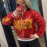 CHIEFS Sequin Bomber Jacket