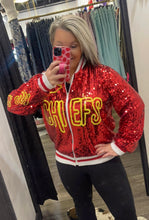 Load image into Gallery viewer, CHIEFS Sequin Bomber Jacket
