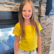 KIDS Crop Tee w/rolled Sleeve