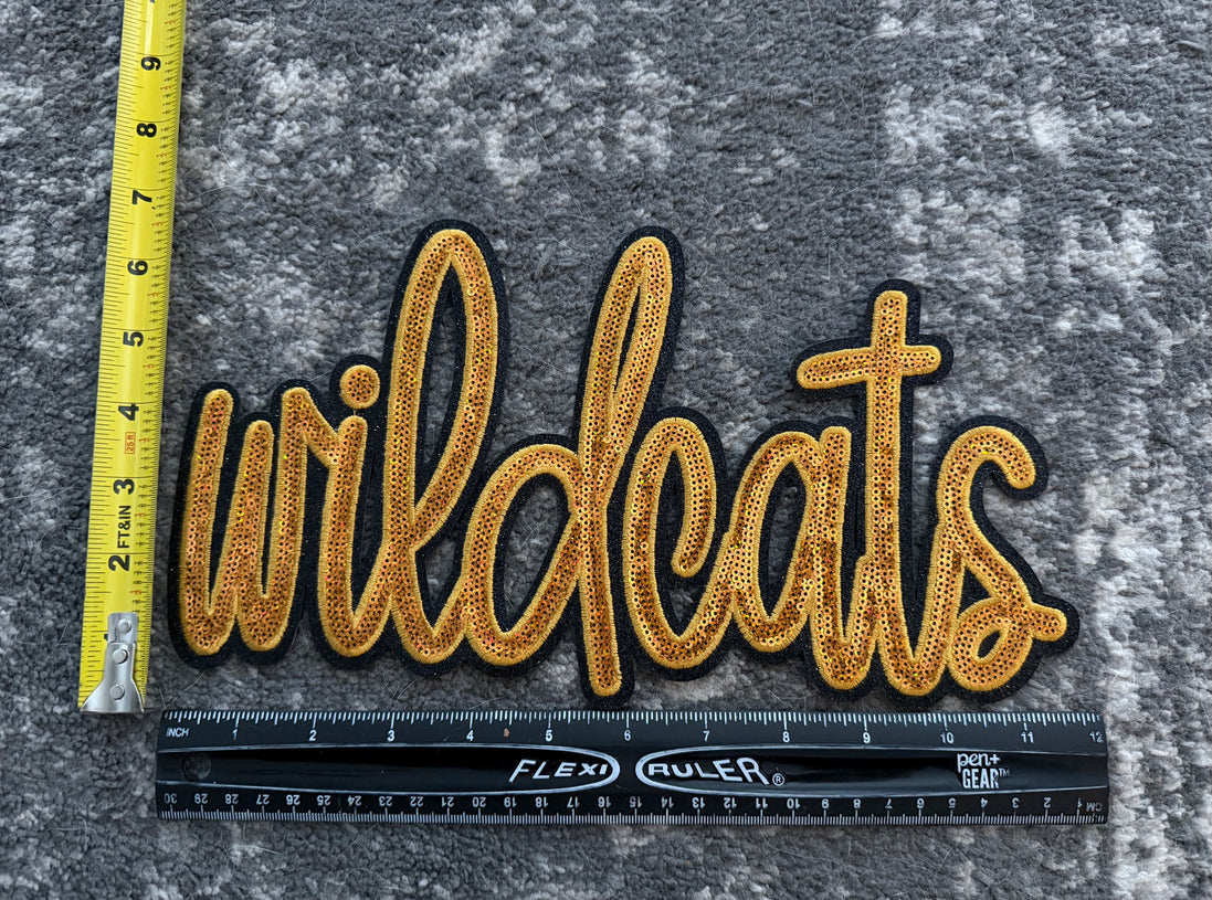 Wildcats (gold) Sequin X-Large Patch