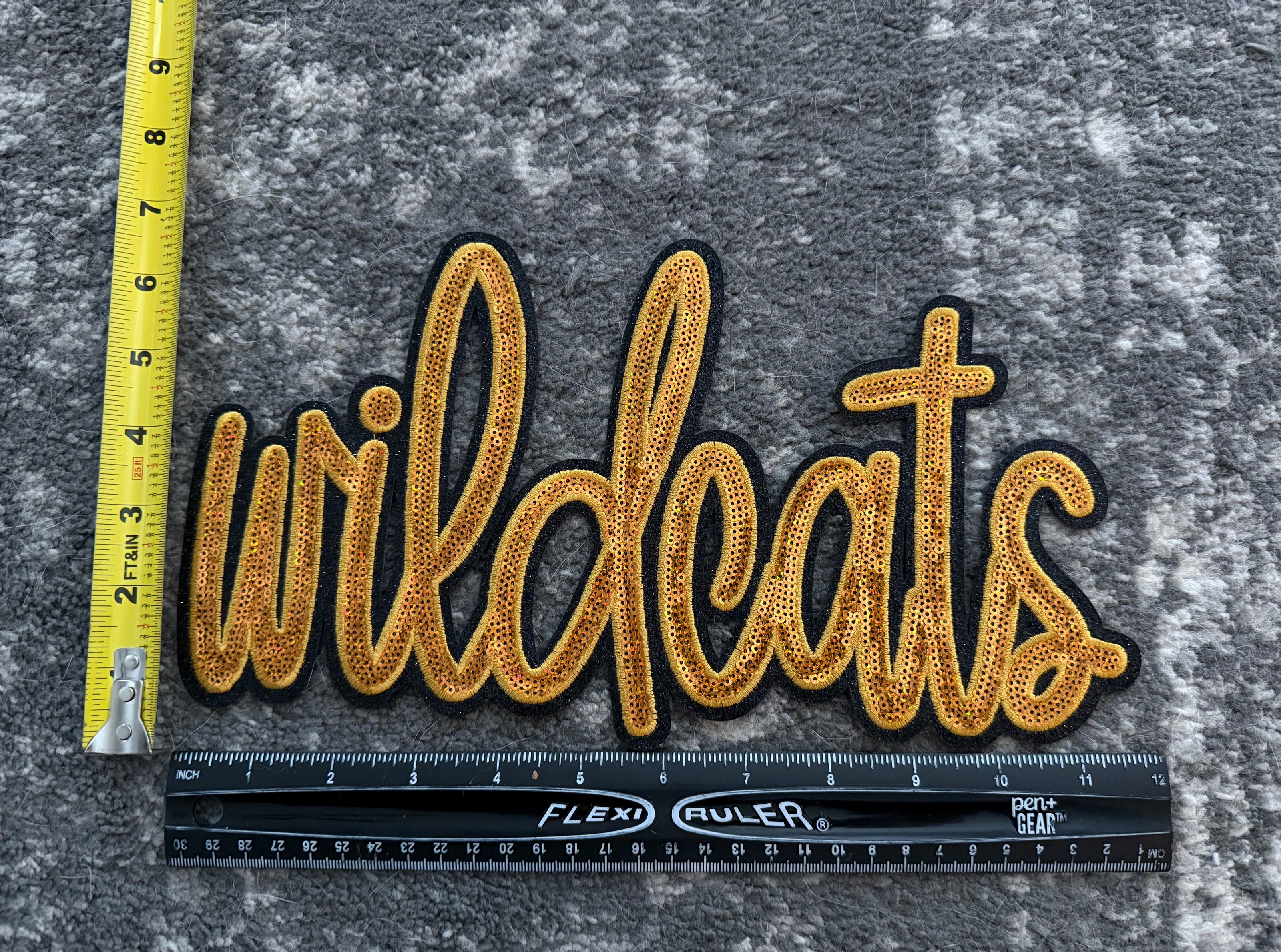 Wildcats (gold) Sequin X-Large Patch