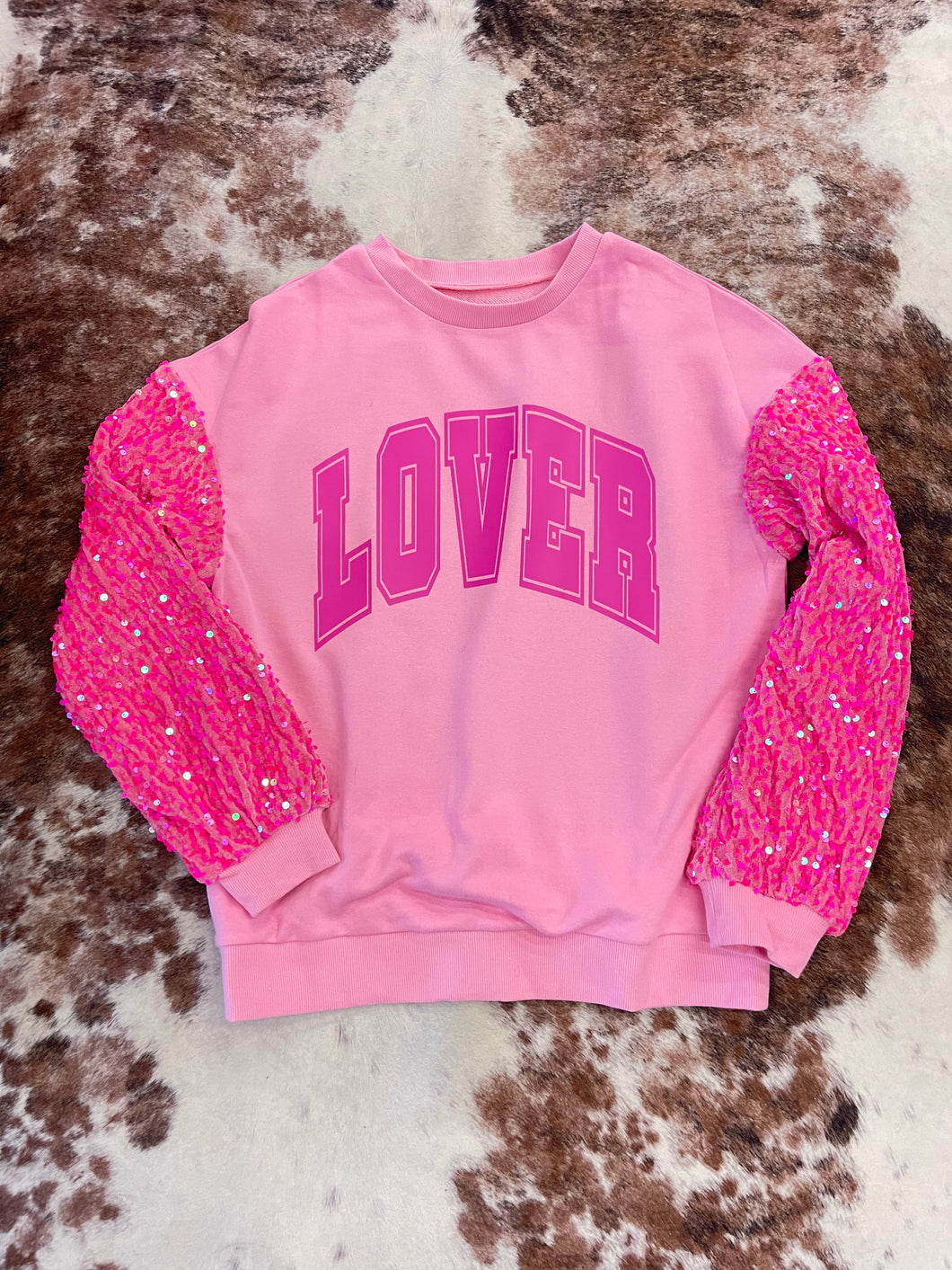 “Lover” Sequin Sleeve Sweatshirt