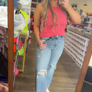JUDY BLUE High Waisted w/ Destroy Crop Wide Leg