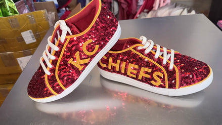 KC Red Sequin Game Day Sneakers | PREORDER