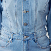 Long Sleeve Denim Jumpsuit