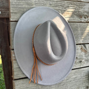 Wide Brim Felt Hat w/Braided Rope Band