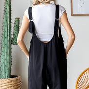 SOLID COTTON LOOSE FIT ROMPER