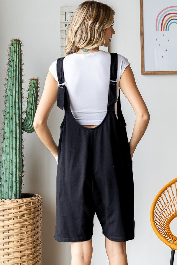 SOLID COTTON LOOSE FIT ROMPER